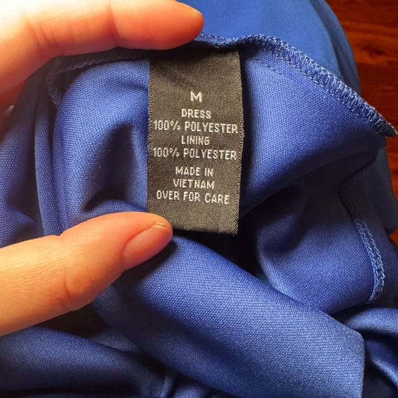 A. Byer Cobalt Blue Scalloped Halter Above Knee Dress - Picture 5 of 5